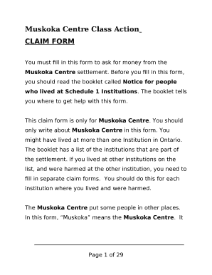Muskoka Centre Class Action