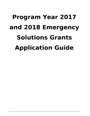 Program Year 2017 and 2018 Emergency Solutions Grants