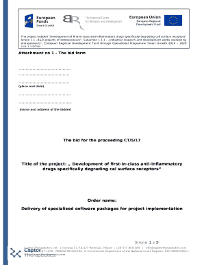 Attachment no 1 The bid form