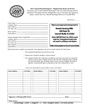 Pursuant to the Council Bluffs Municipal Code, all rental housing must be registered