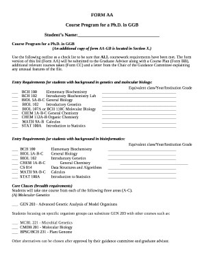 Course Program for a Ph