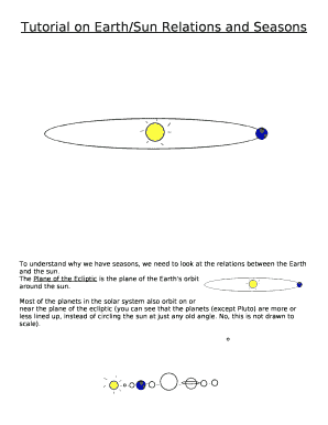 Tutorial on Earth/Sun Relations and Seasons
