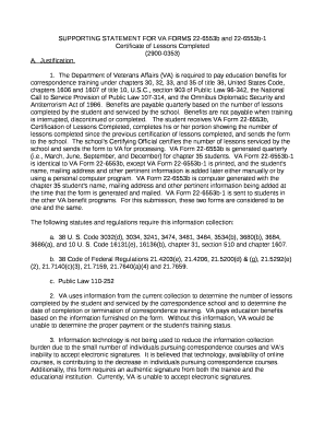 SUPPORTING STATEMENT FOR VA FORMS 22-6553b and 22-6553b-1