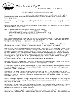 CONTRACT FOR PSYCHOLOGICAL SERVICES