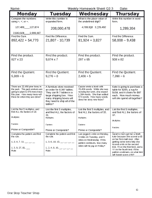 weekly math review q2 2