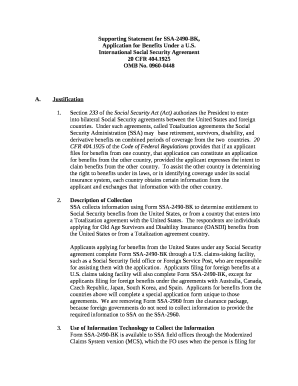 Supporting Statement for SSA-2490-BK,