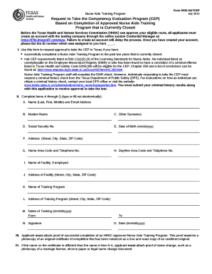 Request to Take the Competency Evaluation Program (CEP) Based on Completion of Approved Nurse Aide Training Program that is Currently Closed