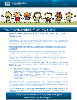 JOB APPLICATION KIT CHILD PROTECTION WORKER