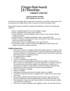 2016 Guidelines & Entry Form