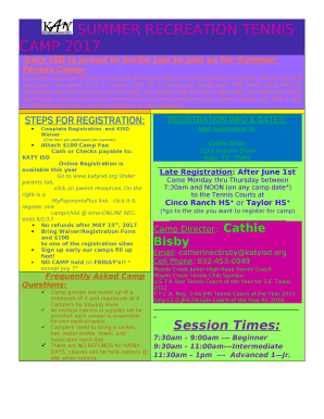Katy ISD is proud to invite you to join us for Summer Tennis Camp-