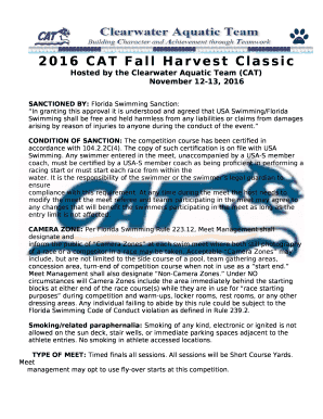 SANCTIONED BY: Florida Swimming Sanction: