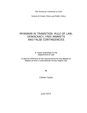 MYANMAR IN TRANSITION: RULE OF LAW, DEMOCRACY, FREE MARKETS