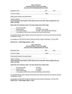 INTERNATIONAL SERVICES FORM