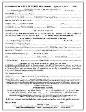 REGISTRATION FORM for REV