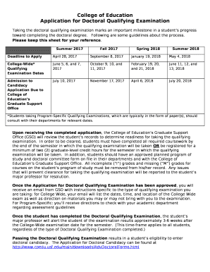 Application for Doctoral Qualifying Examination