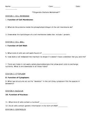 **Organelle Stations Worksheet**