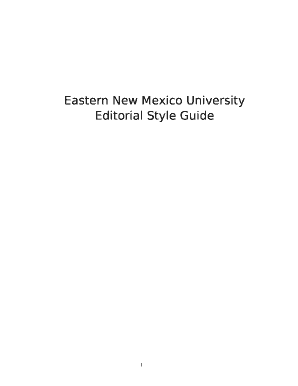 Eastern New Mexico University Editorial Style Guide