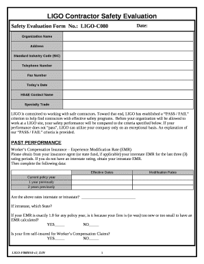 Safety Evaluation FormNo