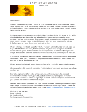 The Fort Leavenworth Spouses Club (FLSC) cordially invites you to participate in the Annual Super Sign up event to be heldTuesday August 23, 2016at the Frontier Conference Center on Fort Leavenworth