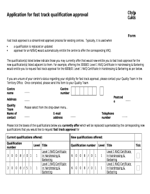 Application for fast track qualification approval
