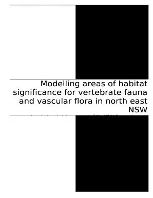 Modelling areas of habitat significance for vertebrate fauna and vascular flora in north east NSW