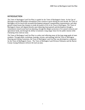 The Town of Burlington Land Use Plan is a guide for the Town of Burlington's future