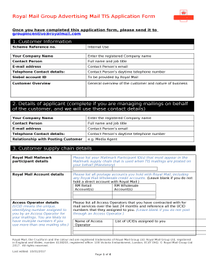 Once you have completed this application form, please send it to groupincentiveroyalmail