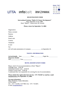 International Seminar Baltic IS Cluster Development