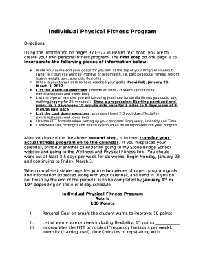 Individual Physical Fitness Program