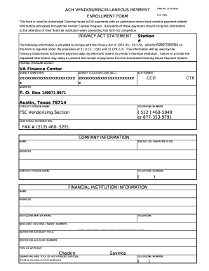 Information processed through the Vendor Express Program