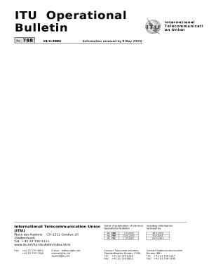 Lists annexed to the Operational Bulletin: Note from TSB2