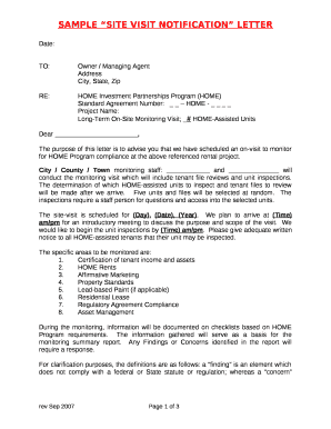 plant visit letter sample