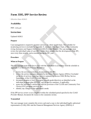 Form 3595, IPP Service Review