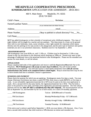 MEADVILLE COOPERATIVE PRESCHOOL