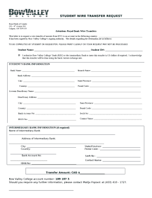 STUDENT WIRE TRANSFER REQUEST