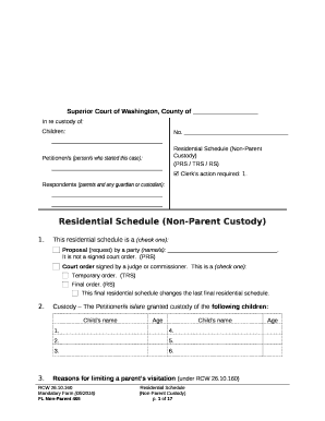 Residential Schedule (Non-Parent Custody)
