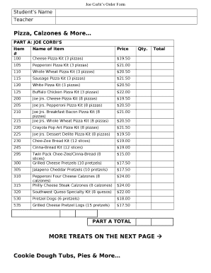 joe corbi order form