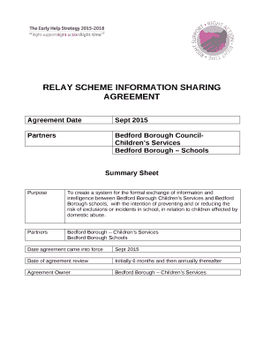 RELAY SCHEME INFORMATION SHARING AGREEMENT