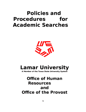 Policies and Proceduresfor Academic Searches