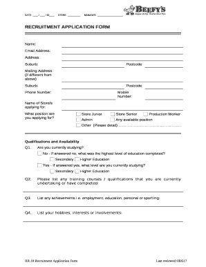 Name of Store/s applying for: