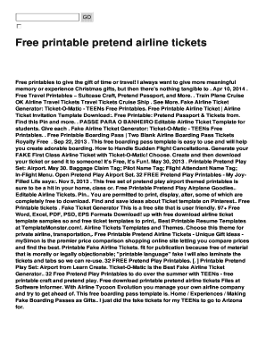 Fillable Online Free printable pretend airline tickets Fax Email Print ...