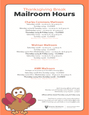 Fillable Online Mailroom Hours Fax Email Print - pdfFiller
