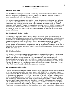 BC 499A Research-Based Thesis Guidelines