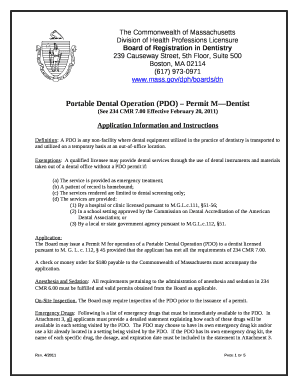 Portable Dental Operation (PDO) Permit MDentist