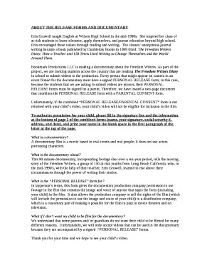 ABOUT THE RELEASE FORMS AND DOCUMENTARY