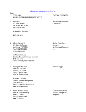 Subcontracting Opportunities Directory