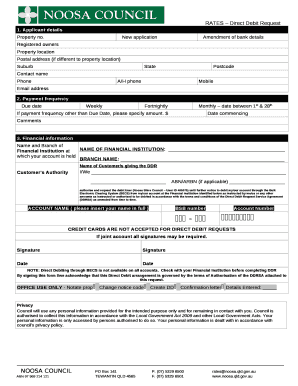 Amendment of bank details