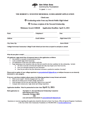 Graduating senior from any Detroit Public High School