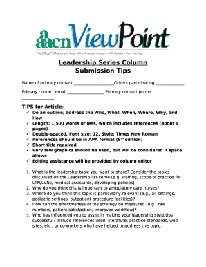 Leadership Series Column