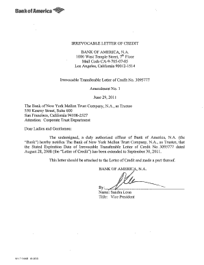 Fillable irrevocable letter of credit bank of america Edit Fillable irrevocable letter of credit bank of america Edit